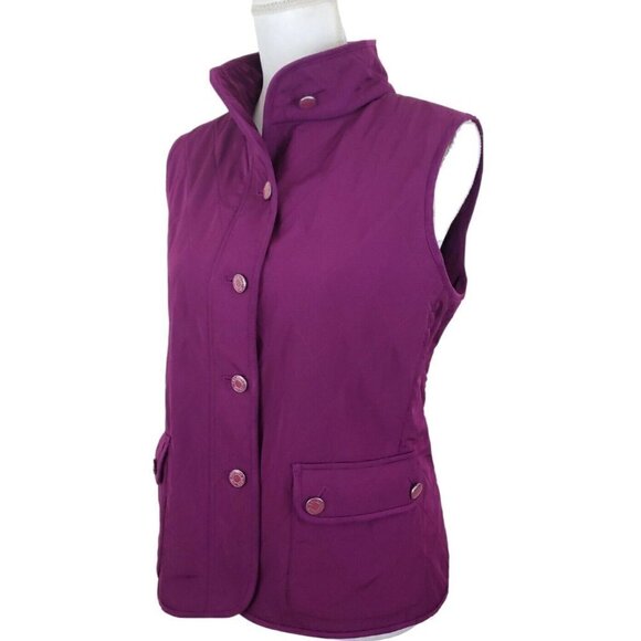 Talbots ~Woman Size S~ Purple Button Up Vest Pockets. - Picture 6 of 12